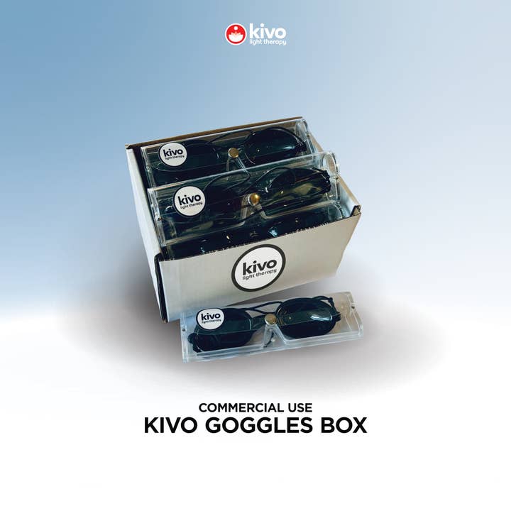 Commercial: Box of 10 Light Therapy Goggles for wholesale by Kivo Red Light Therapy