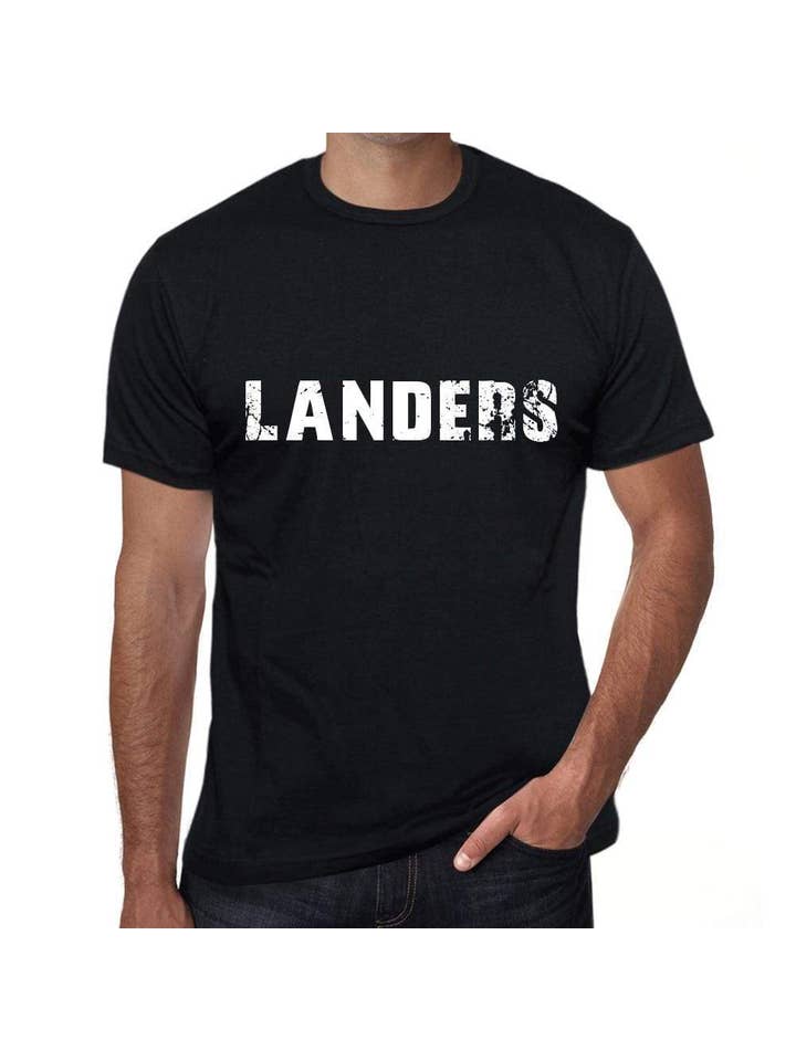 landers Men's T shirt Black Birthday Gift 00555 for wholesale on Faire