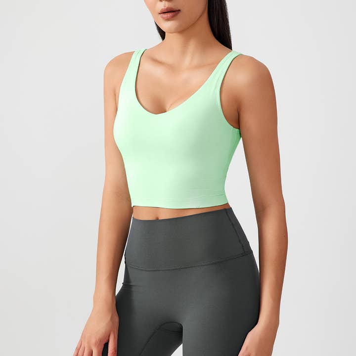 Sodalemon - Wholesale Sports Bra - Women's - Women Fixed Chest Cushion Sport Bra Yoga Sport Tank Top1