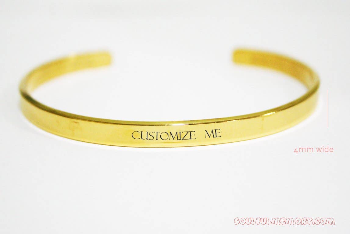 SoulfulMemory - Wholesale Cuff Bracelet - Personalize a Bracelet With Outside Engraving - customizable cuff2