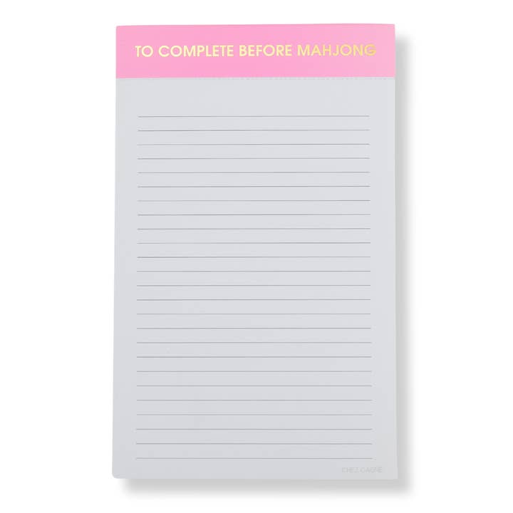 To Complete Before Mahjong - Lined Notepad - Neon Peony - 65 perforated pages - 5x8
for wholesale by Chez Gagné