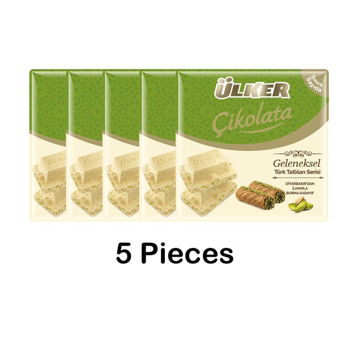 Aladdin - Wholesale Chocolate Bar - Ulker | White Square Chocolate with Pistachio and Kadayif