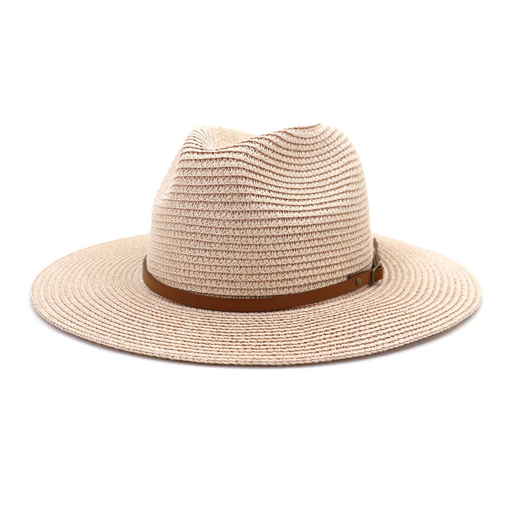 Suzie Q USA - Wholesale Straw Hat - Women's - Brown Leather Belt Big Eaves Jazz Straw Hat2
