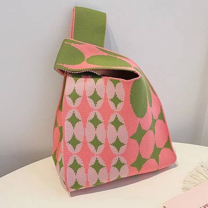 Little Trendy - Wholesale Tote Bag - Women's - Women Colour Knitted Tote Bag Casual Wrist handbag