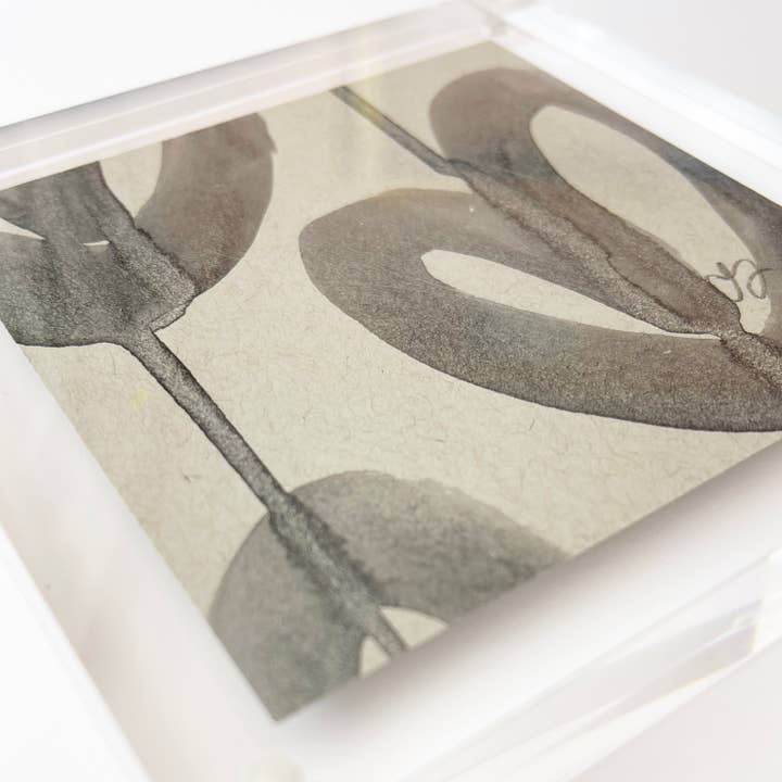 Acrylic Block Black Heart Painting for wholesale by Carrie Song Art