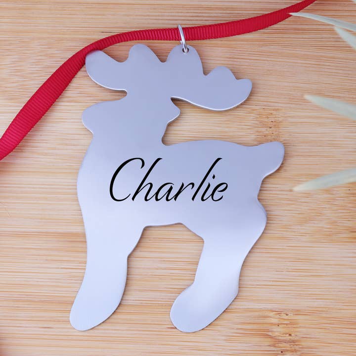 WJW - Wholesale Ornament - Engravable Blank Reindeer Christmas Ornament1