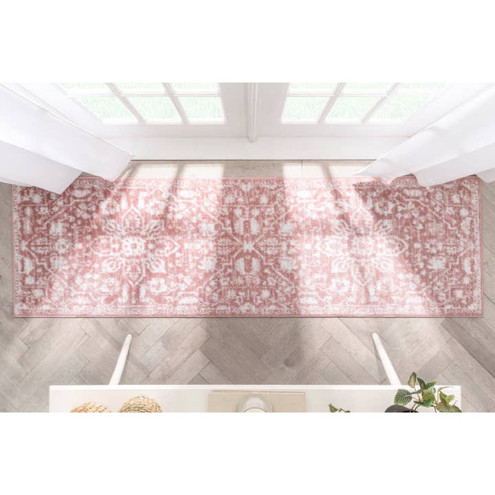 Well Woven – Großhandel Teppichvorleger – Disa Vintage Medallion Blush Weicher Teppich von Chill Rugs10