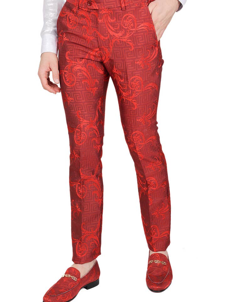 Men's Greek Pattern Floral Baroque Luxury Prom Blazer CP3100 for wholesale by BARABAS