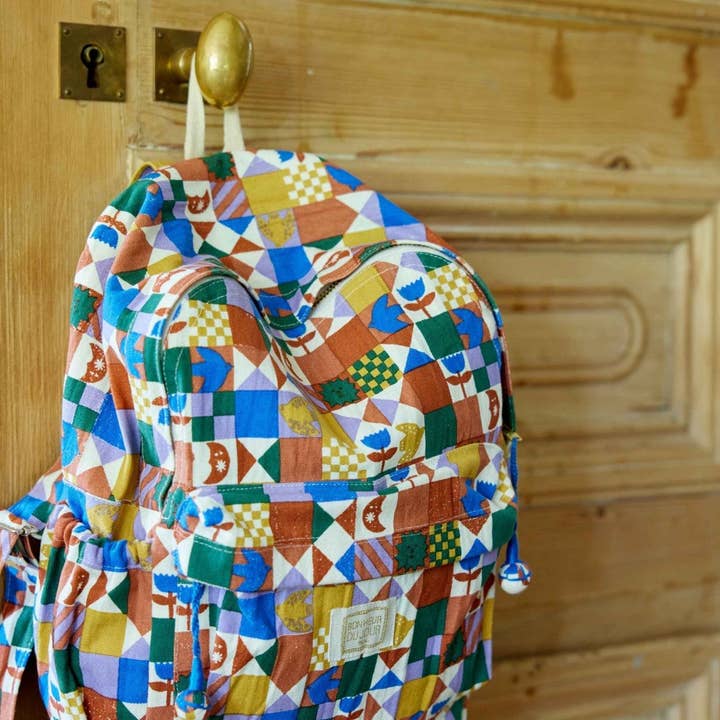 Biscotto Backpack - Patchy Blue for wholesale by Bonheur du Jour