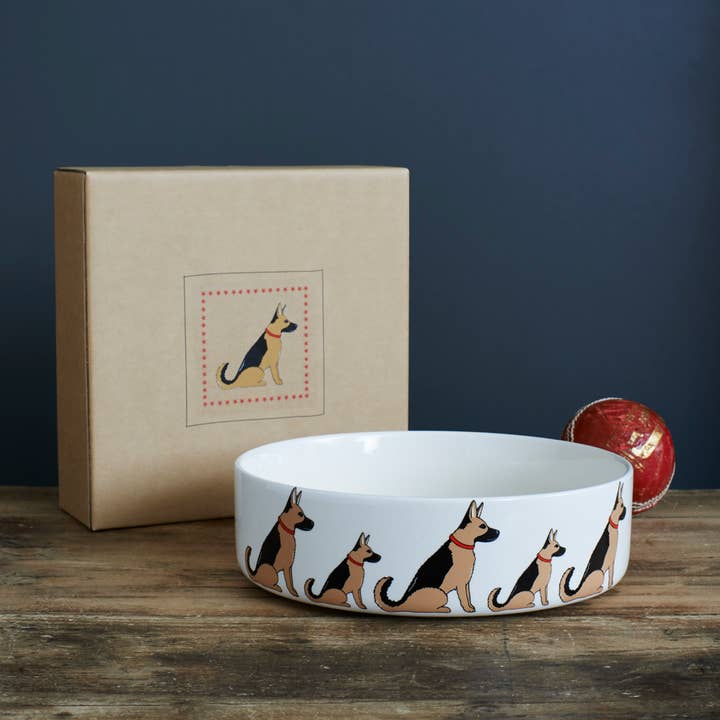 Ciotola per cane razza Pastore Tedesco per la vendita all'ingrosso da parte di Sweet William Designs