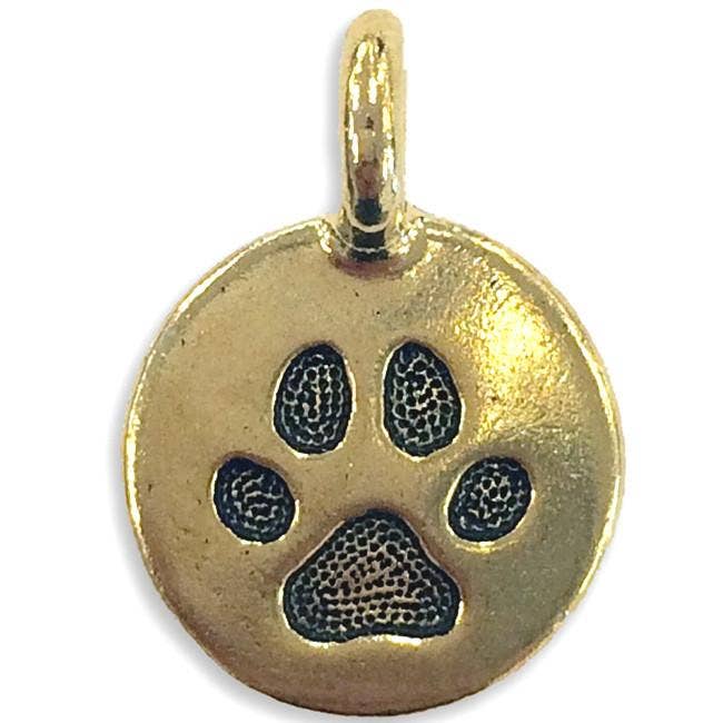 Round Paw Charm Gold for wholesale by Lizzy James