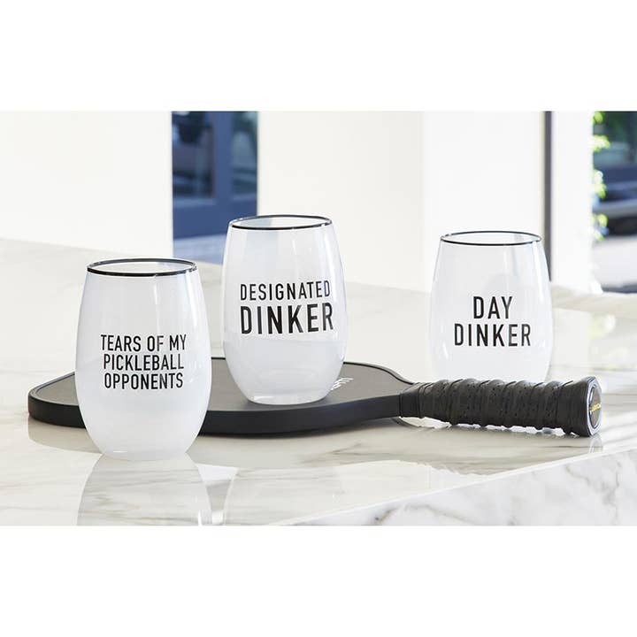 Santa Barbara Design Studio by Creative Brands - Wholesale Wine Glass - Stemless Wine Glass - Tears Pickleball Opponents