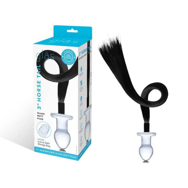 Lingerie Mart - Wholesale Sex Toy - Glas 3" Horse Tail Glass Butt Plug Glas-1606
