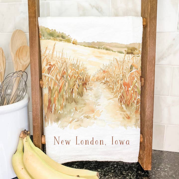 Indigo Tangerine – wholesale Kökshandduk – Höst majsfält - Anpassad bomullskökshandduk0