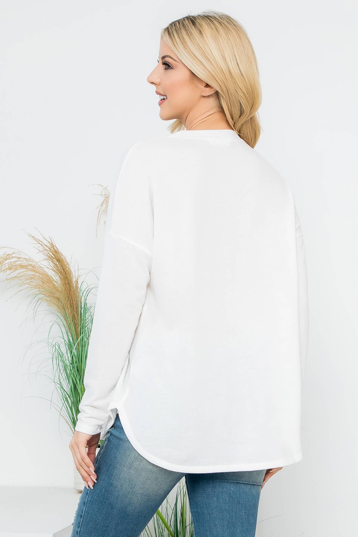 You & Me - Vente Tunique – femme - HAUT EN MOLLETON À MANCHES LONGUES YMT20090V ET OURLET ARRONDI16