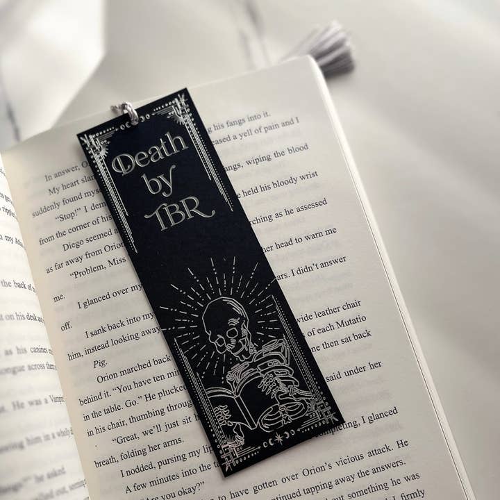 Death by TBR Holographic Bookmark for wholesale by MadiCantStopReading