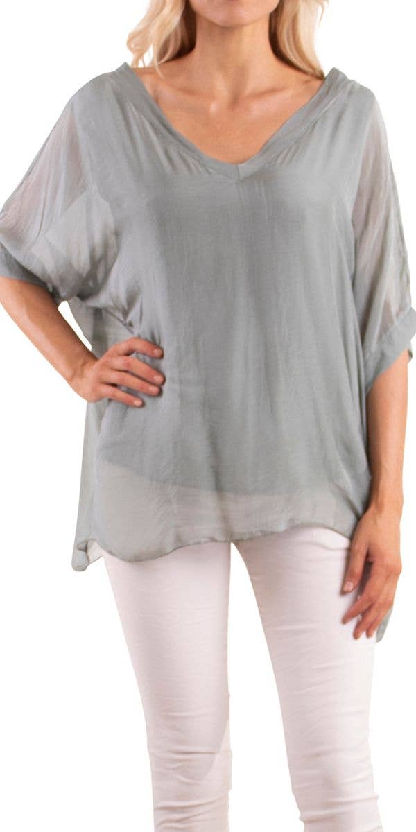 Gigi Moda - Wholesale Blouse - Women's - V-Neck Short Sleeve Blouse8