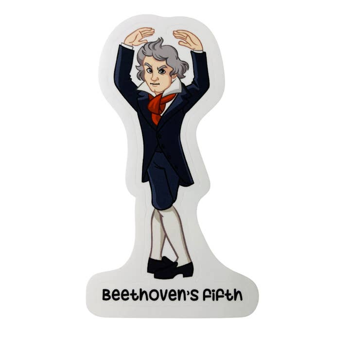 Beethoven’s Fifth Large Sticker, 2" x 4” for wholesale by Denali & Co.