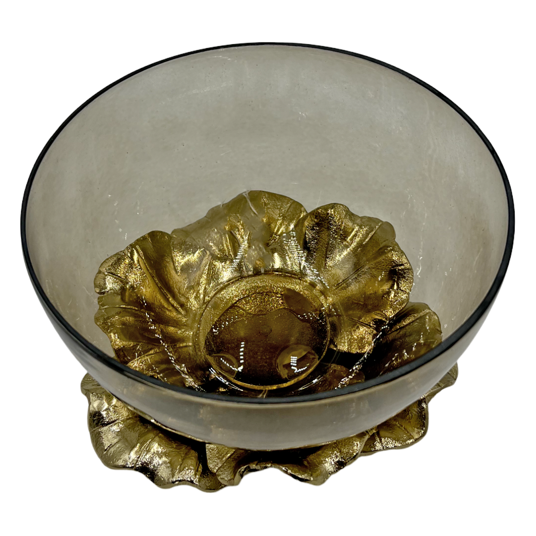 2626 Designs - Wholesale Vase - 9" Decorative Brown Bowl Modern Handmade Aluminum Glass Vase3