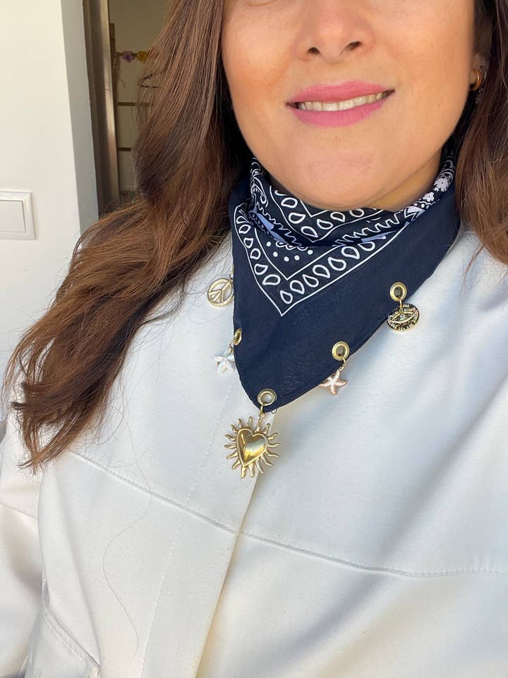 DARK BLUE JEWEL BANDANA for wholesale by Liviana Lisbon