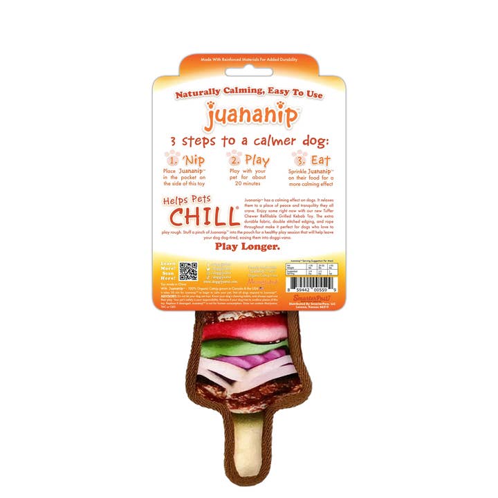 SmarterPaw | Meowijuana & Doggijuana - Wholesale Pet Chew Toy - Dog - Tuffer Chewer Mini Grilled Kebab Refillable Dog Toy6