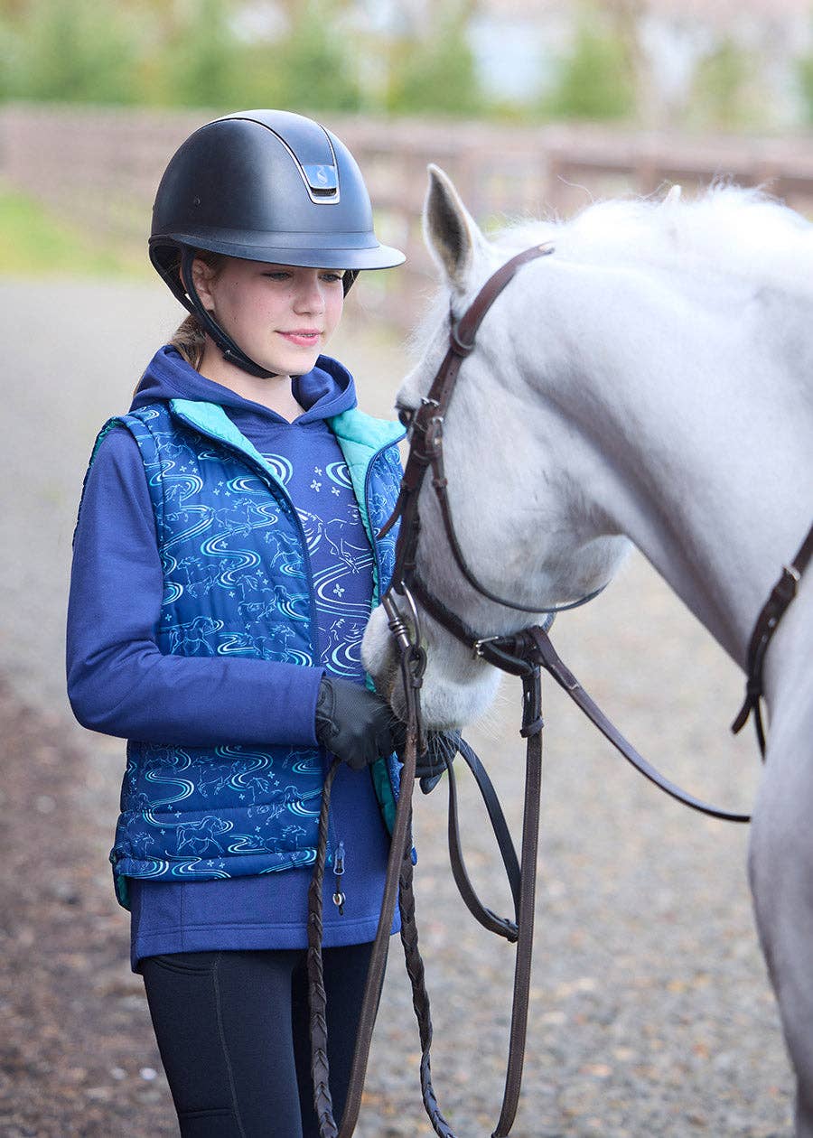 Kerrits - Vendita all'ingrosso Gilè imbottito - Bambini - Gilet da Equitazione Trapuntato Reversibile per Bambini Ride the Wind4