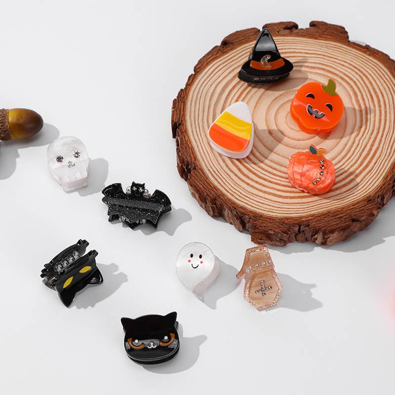 SoapElenGlen – wholesale Hårklämma - Dam – Roliga Halloween-serien Acetat Mini Hårklämmor12