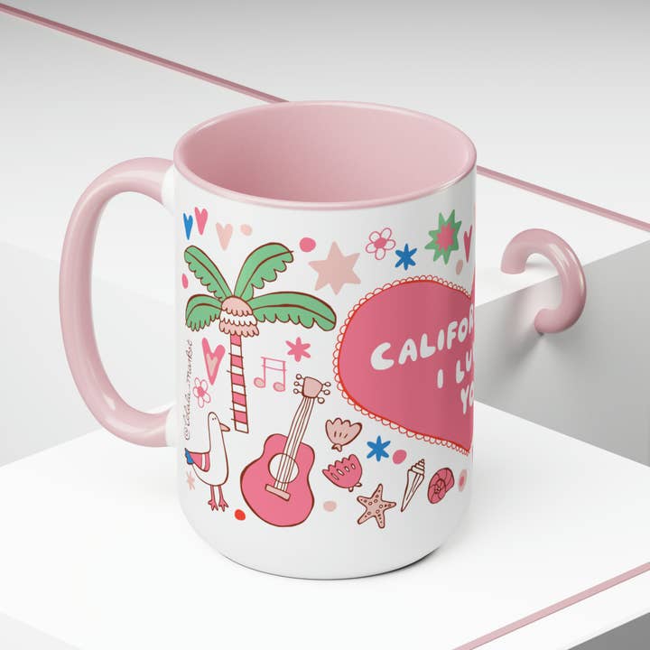 LOLALA - Your California Happiness Market 💛 - Wholesale Coffee Mug - California I Luv You - *BIG* Coffee Mug (15oz)