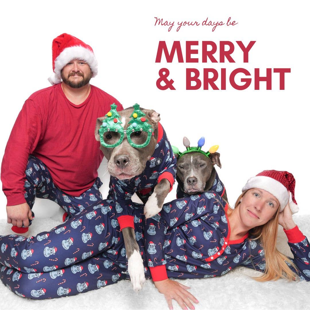 Pittie Clothing Co. - Wholesale Pet Pajamas - Dog - *PRE-ORDER* Holly Jolly Hippos Pit bull Pajamas2