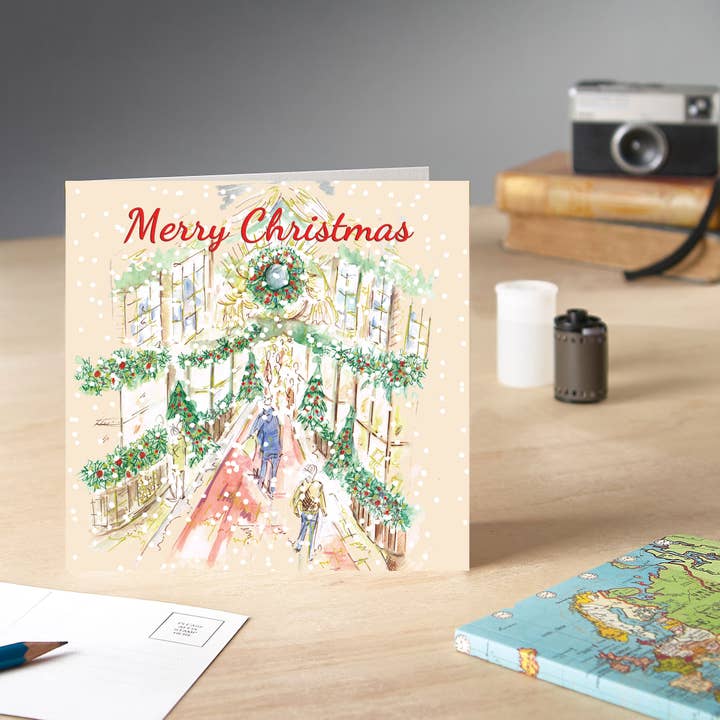 Tarjeta de Navidad London Burlington Shopping Arcade para venta al por mayor de Claire Louise
