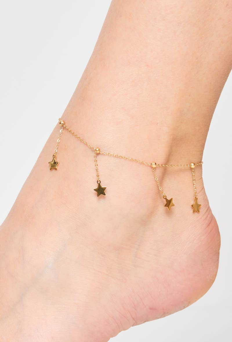 Gold 624RX08 stainless steel ankle chains for wholesale on Faire0