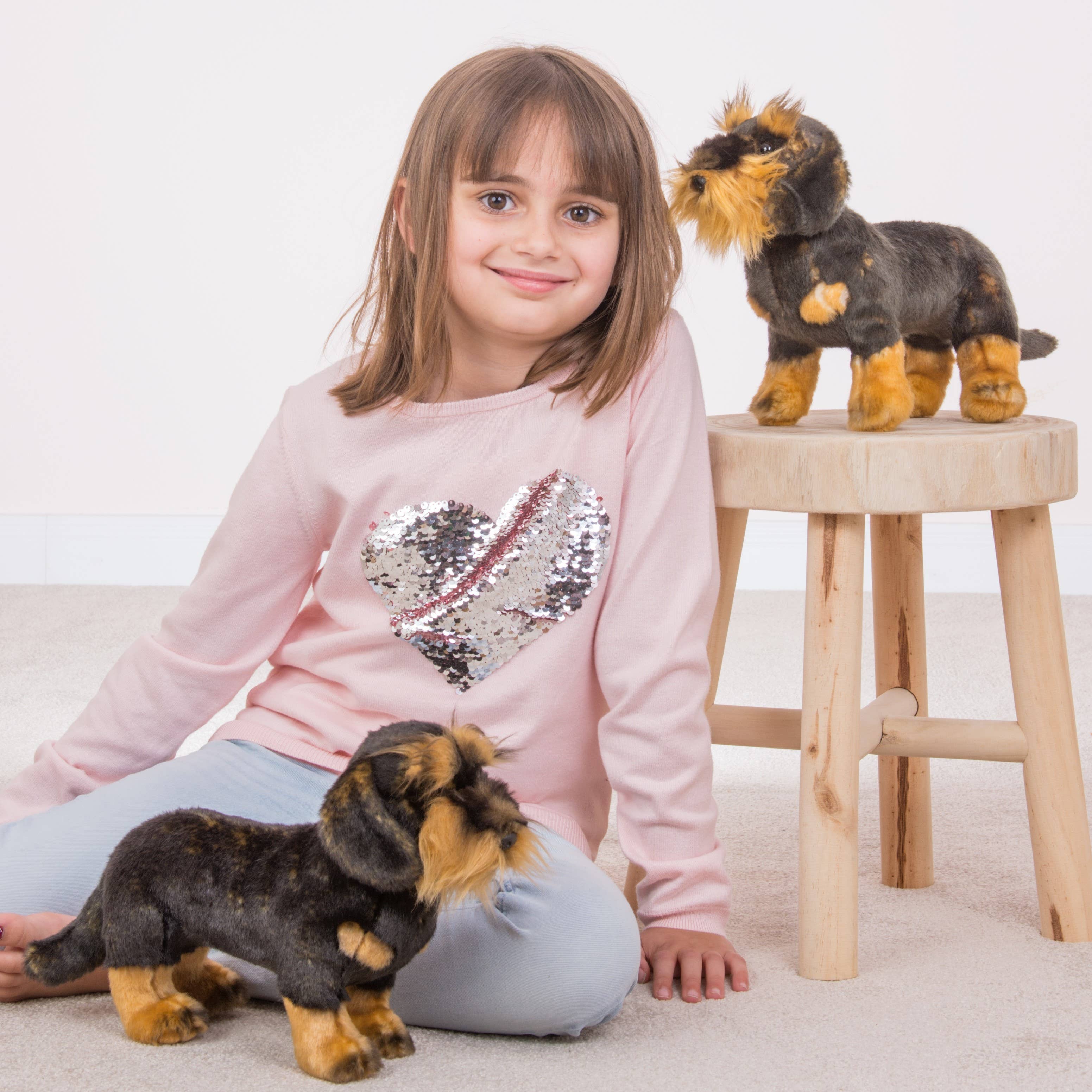 Teddy Hermann - Wholesale Stuffed/Plush Toy - Kids & Baby - Wire-haired dachshund standing 28 cm - plush toy - soft toy1