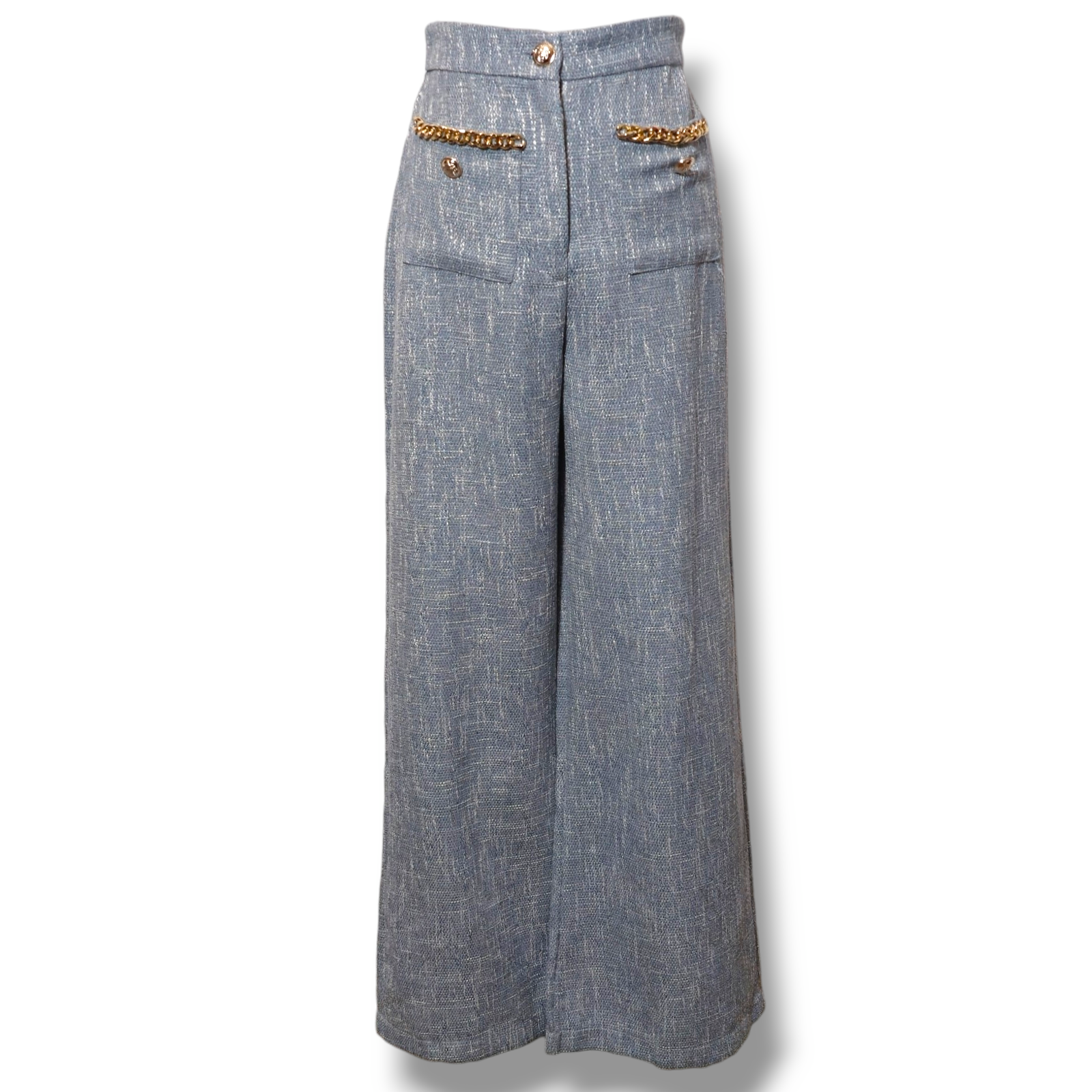 NINEF - Wholesale Pants - Women's - Verdant Elegance Wide-Leg Trousers - Luxurious French Made 8