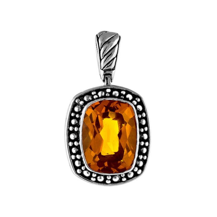 Sterlingsølv Citrin Designer Vedhæng — Kamaron Bali for engroshandel hos Kamaron Bali