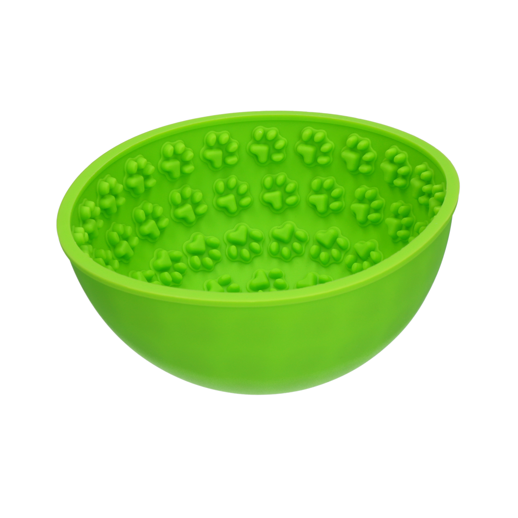 Eat Slow Live Longer Lick Mat Wobble Bowl Green for wholesale on Faire2
