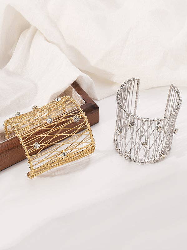 UZ Wholesale Store - Wholesale Cuff Bracelet - Geometric Rhine Stones Ringent Bracelet Accessories5