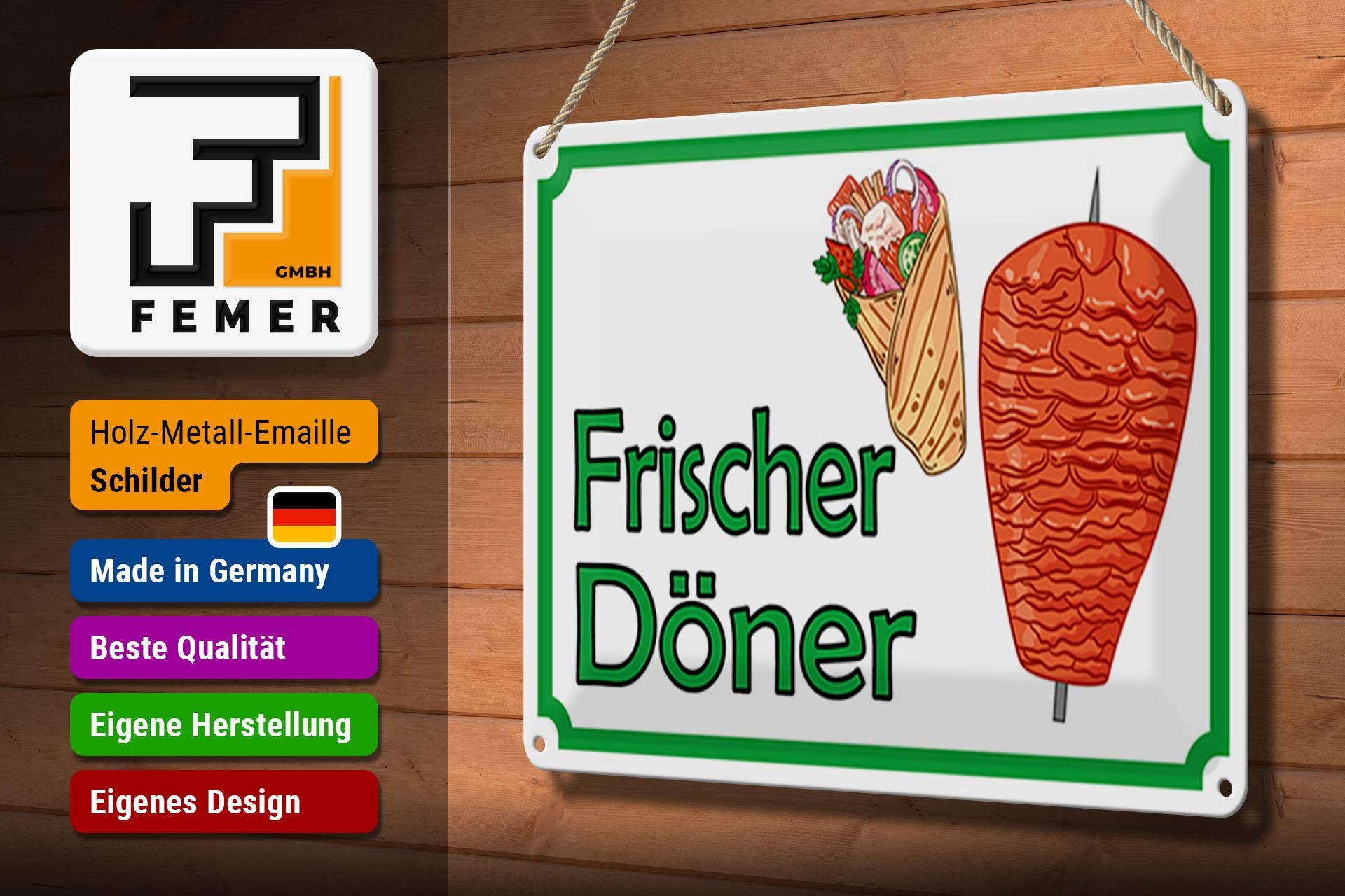 Femer – wholesale Sign – Tin sign note 30x20 cm fresh doner restaurant decoration sign tin sign2