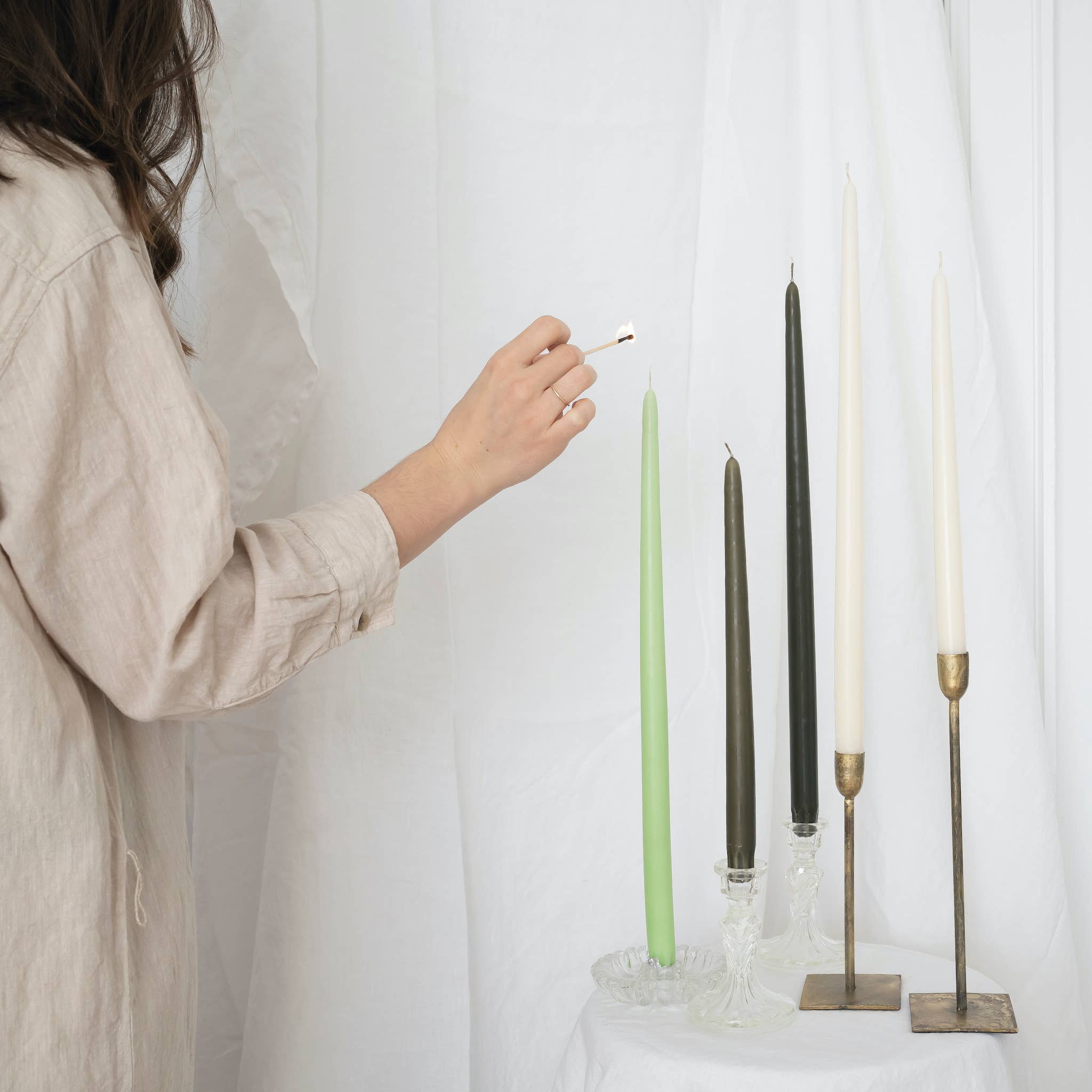 SOCCO Designs - Vente Bougies/bougeoirs coniques - Bougies coniques - Paire OLIVE5