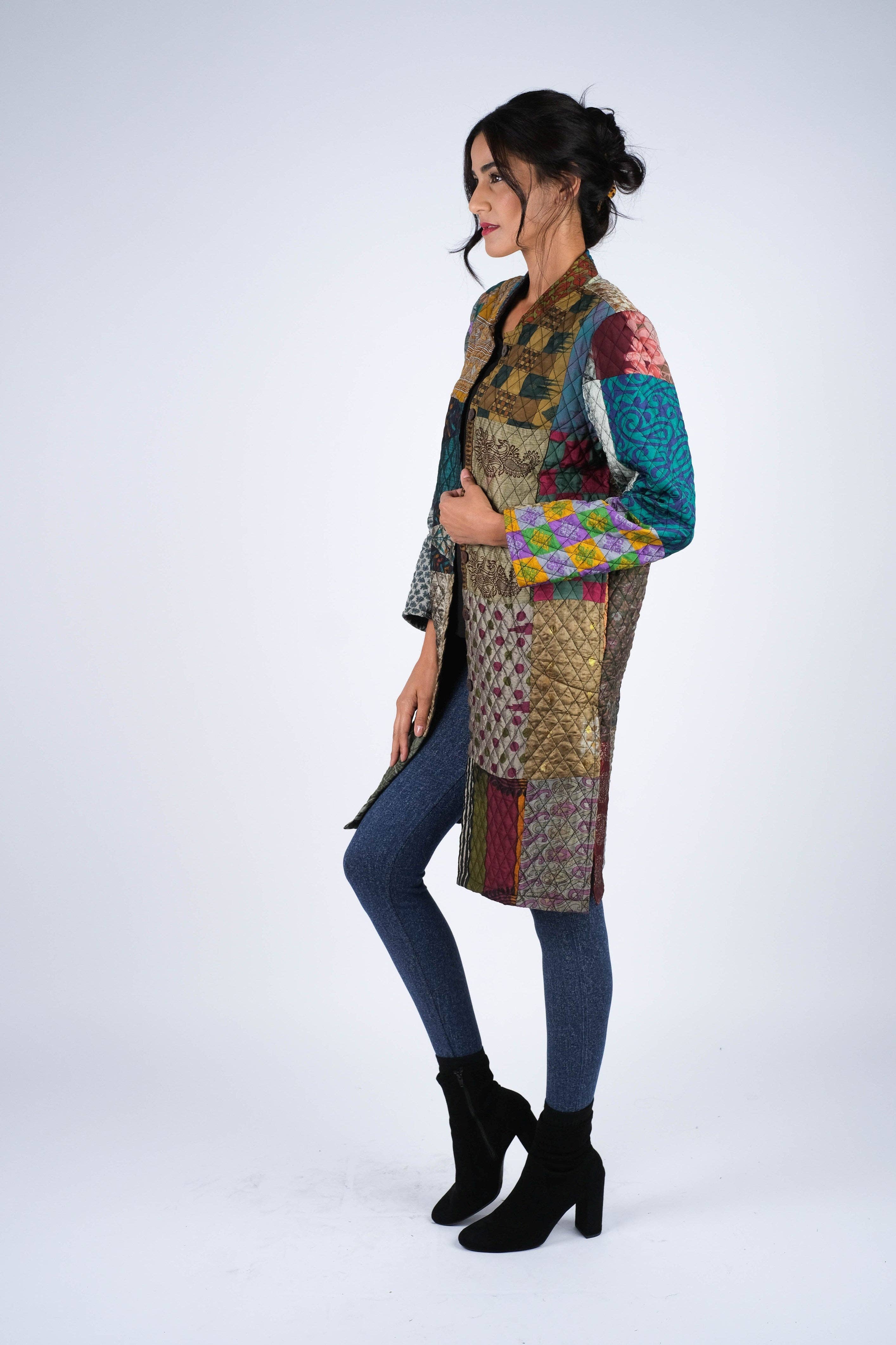 Sacred Threads – wholesale Jacka - Dam – Vibrant patchwork quiltad polysidenjacka8