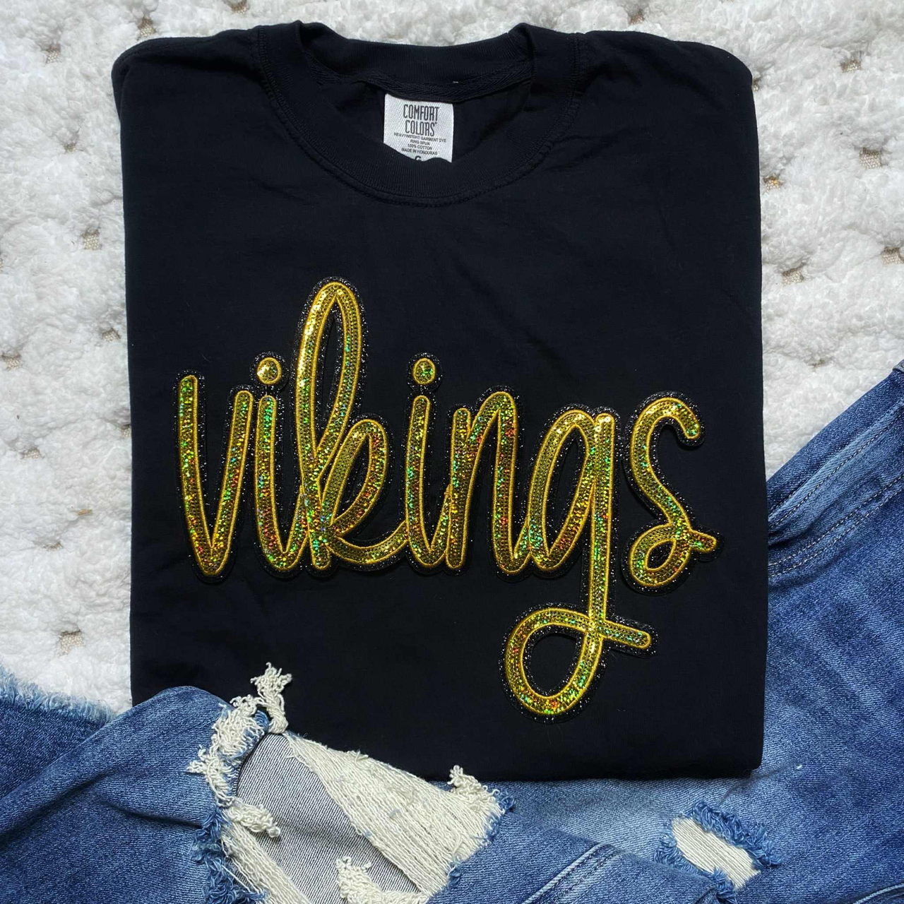 Trendy Transfers - Wholesale Patch - Vikings Gold Sequins Patch0