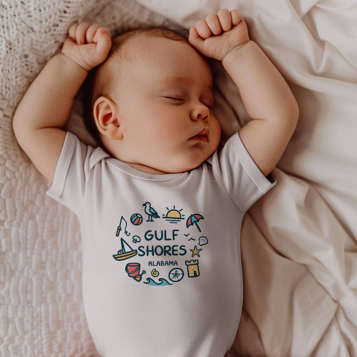 RetroPlanet – Großhandel Body (ohne Füße) – Baby – Ihre Beach Doodles Icons Namensschild Babystrampler NB-24 Monate6