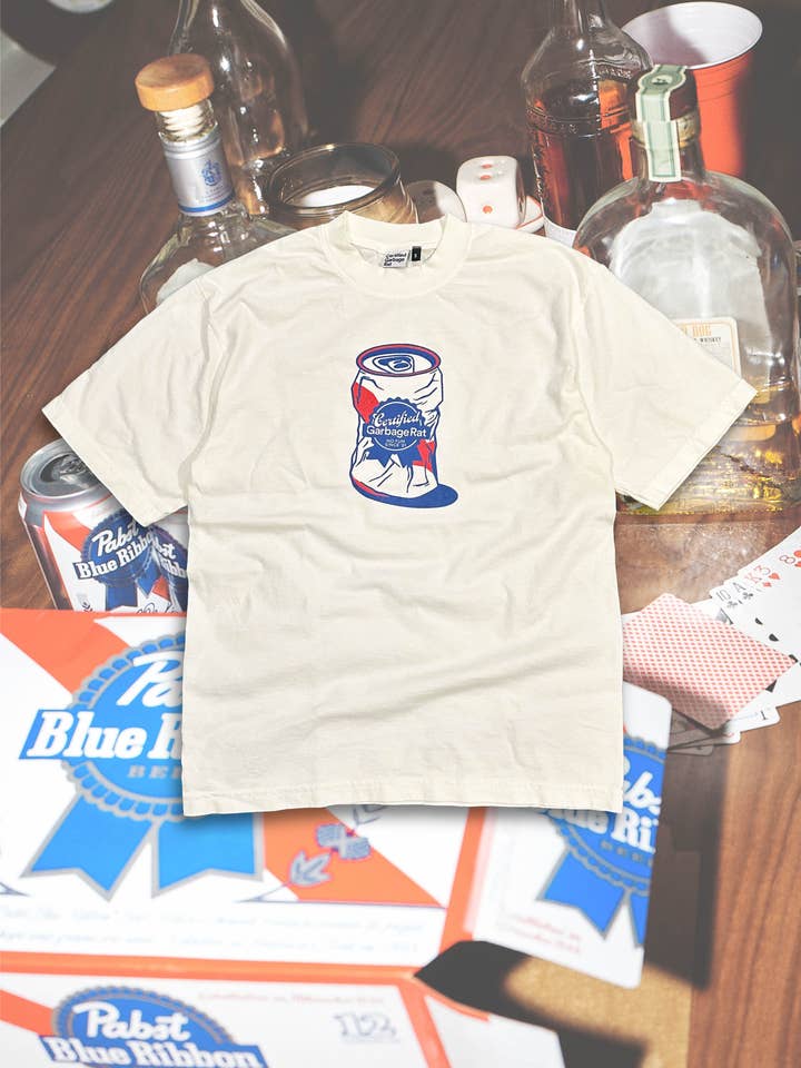 Zerdrücktes Dosen-T-Shirt für den Großhandel von Certified Garbage Rat