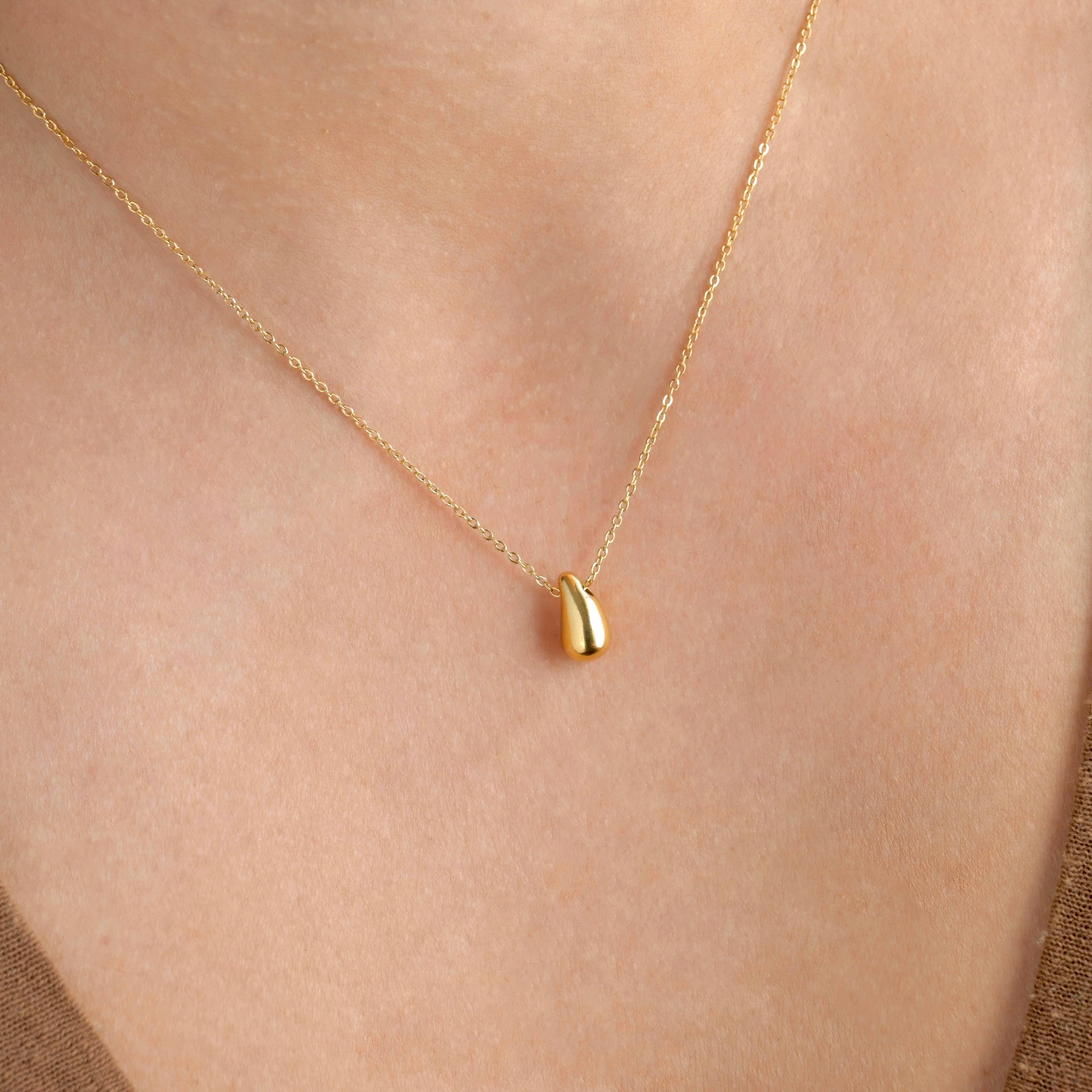 Blueyejewelry – wholesale Pendant/charm necklace – Tear Drop Pendant Necklace - Dainty Droplet Necklace0