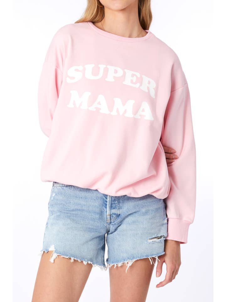 United Lovers - Wholesale Graphic Sweatshirt - Women's - TK0021 Super Mama Sweatshirt