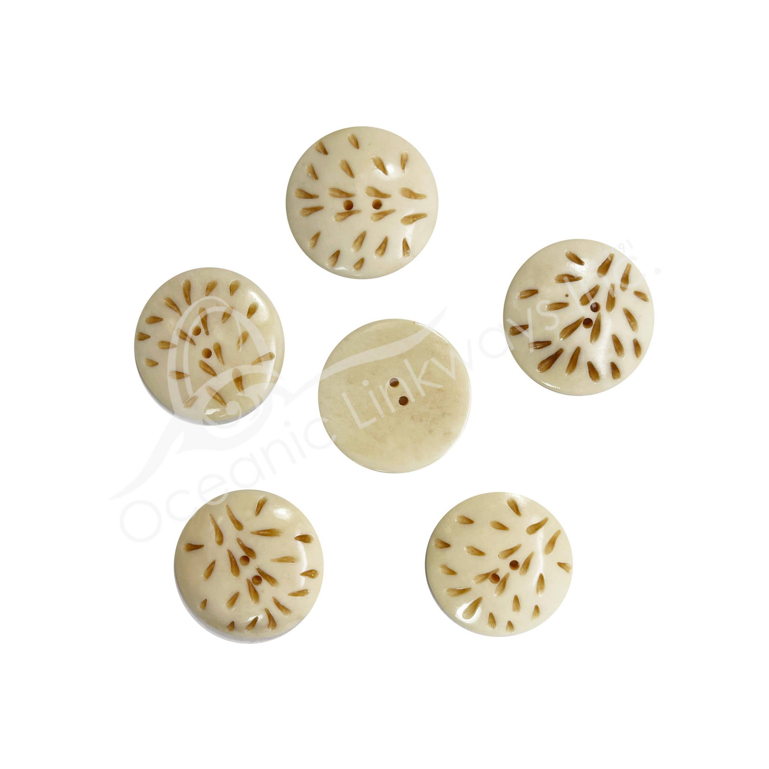 Oceanic Linkways Inc - Wholesale Spiritual Stone/Crystal - (PC)BEADS - BUTTON BONE CIRCLE 3 CM DIA.