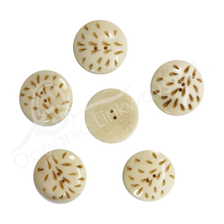 Oceanic Linkways Inc - Wholesale Spiritual Stone/Crystal - (PC)BEADS - BUTTON BONE CIRCLE 3 CM DIA.0