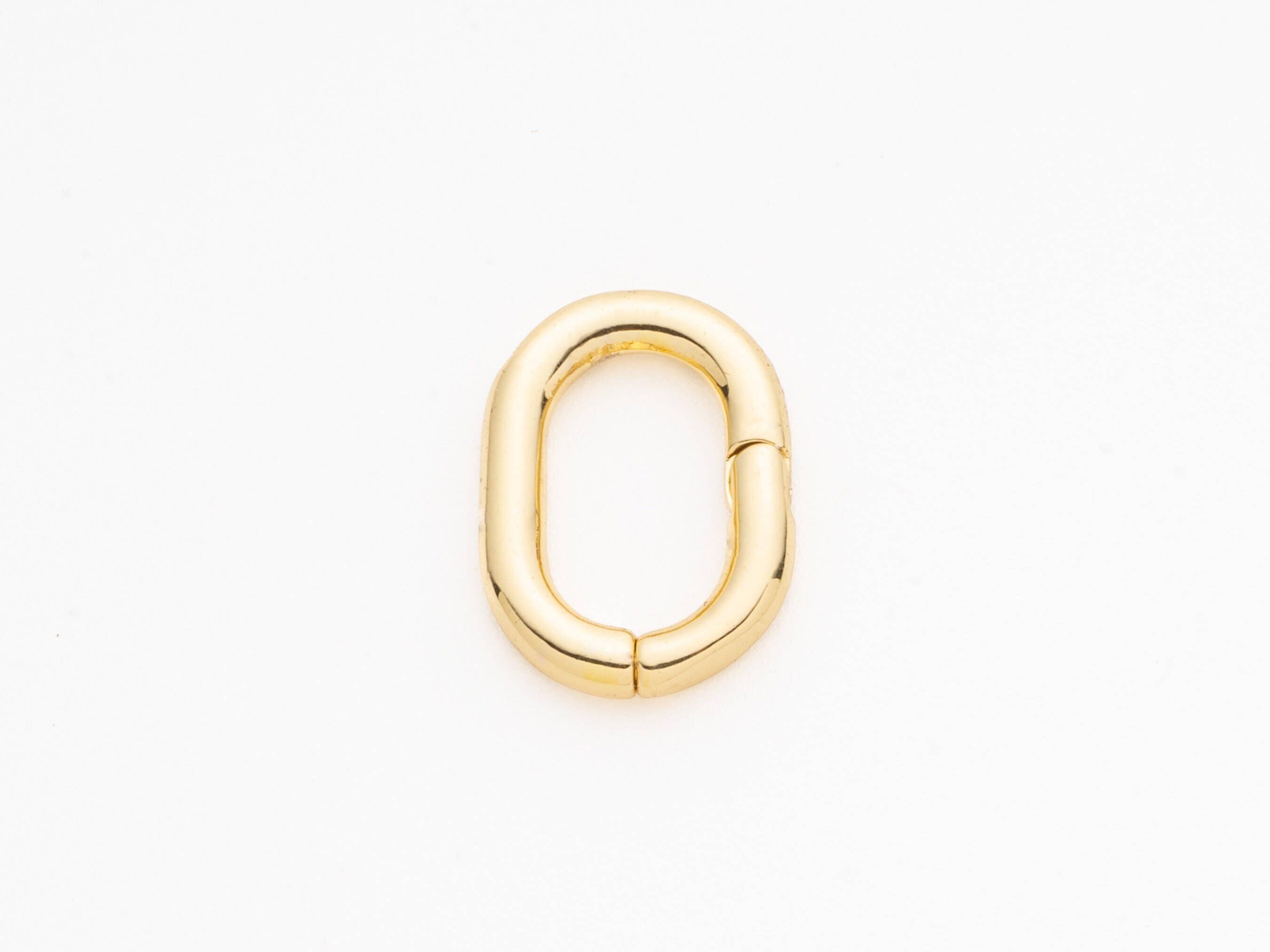 Jewel Pledge - Wholesale Band/Stacked Ring - Gold Oval Clicker Ring Charm Holder CLG323