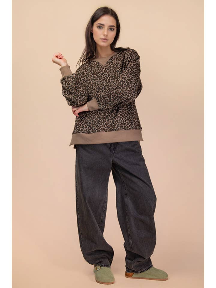 VERY J - Wholesale Knit Top - Women's - NT12318-Leopard & Camo Printed Knit Casual Top15