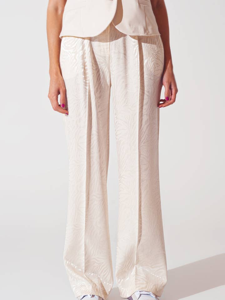 Pantalones holgados con estampado de cebra en blanco para venta al por mayor de Q2—All Orders:Free Duties for the US,UK,and Canada