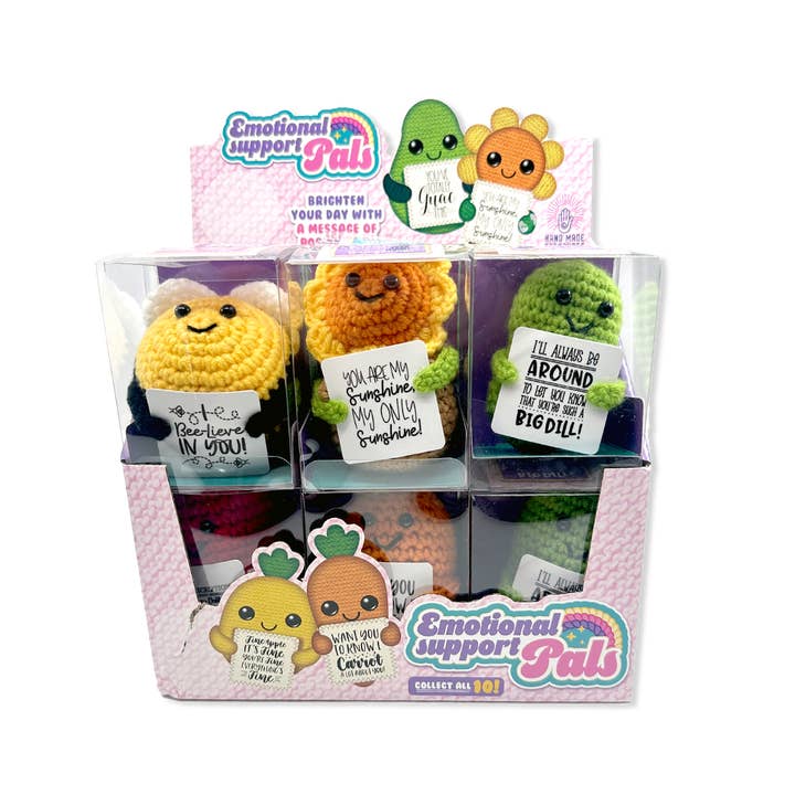 Novelty Brands - Wholesale Stuffed/Plush Toy - Kids & Baby - Emotional Support Crochet Plush Pals Boxed - 12/Display3